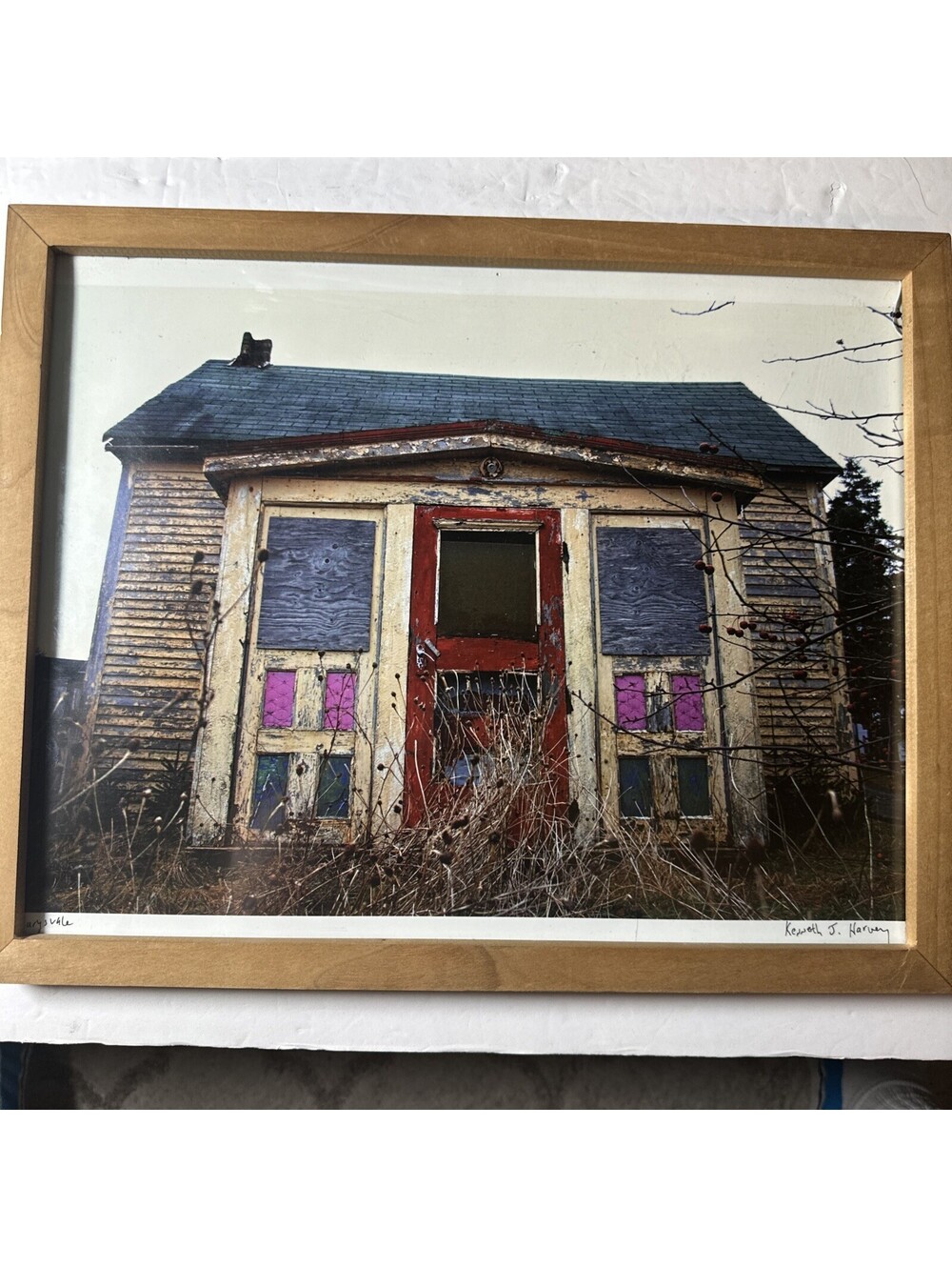 Kenneth J Harvey Signed Photograph Marysvale Newfoundland Large Framed 36x28